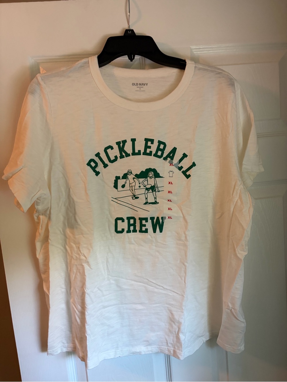 Old Navy White Long-Sleeve "Pickleball Crew" Graphic Tee